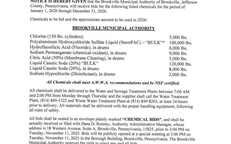 Please contact the office to obtain a copy of the chemical list. 